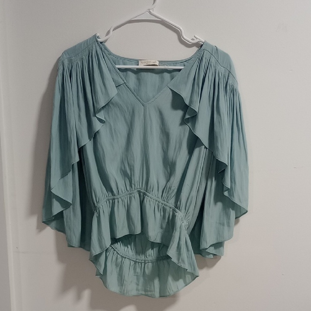 Ramy Brook Light Blue Ruffled Blouse